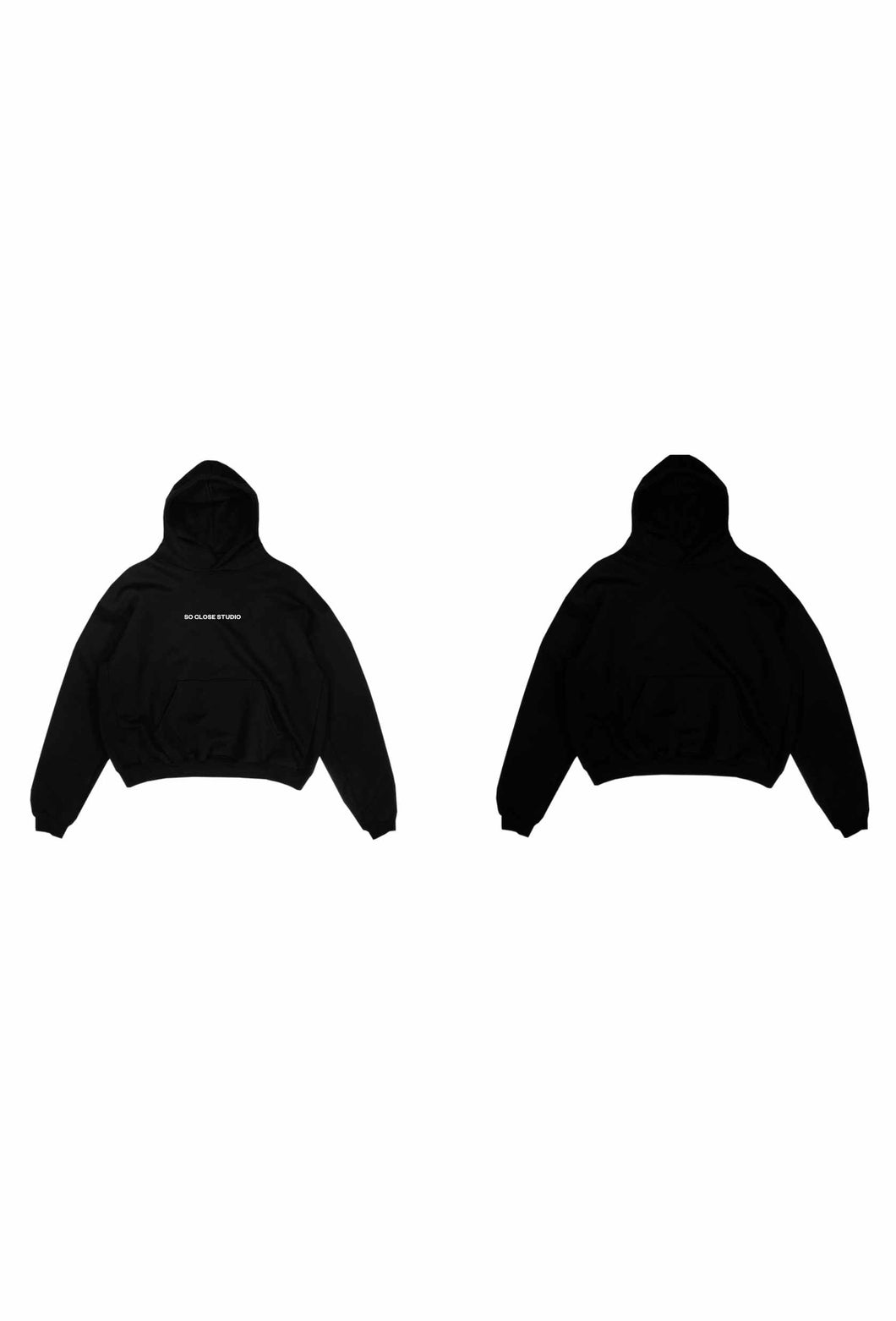 Heavyweight Black hoodie - So close studio