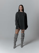 Load image into Gallery viewer, Heavyweight Washed grey longsleeve - &quot;LHNG&quot;
